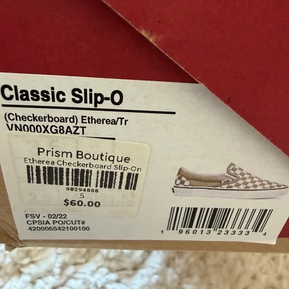 Vans women size 5 Slip-On Checkerboard Sneakers - Etherea - Picture 3 of 5